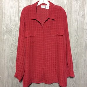 Beautiful Red Blouse - PLUS SIZE 22W